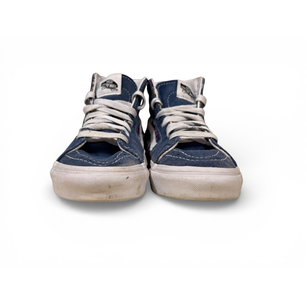 Vans Sk8-Hi Fair Isle Blue Multi Suede Canvas Skate Shoes W 5.5/M 4 Unisex - Picture 3 of 9
